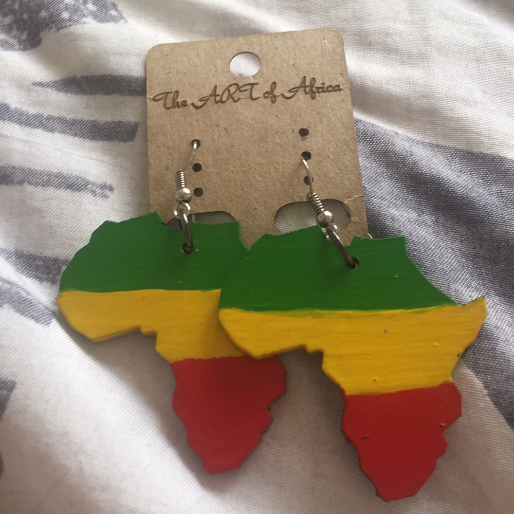 🌍🇿🇦Africa Shaped Wooden Earrings🇿🇦🌍